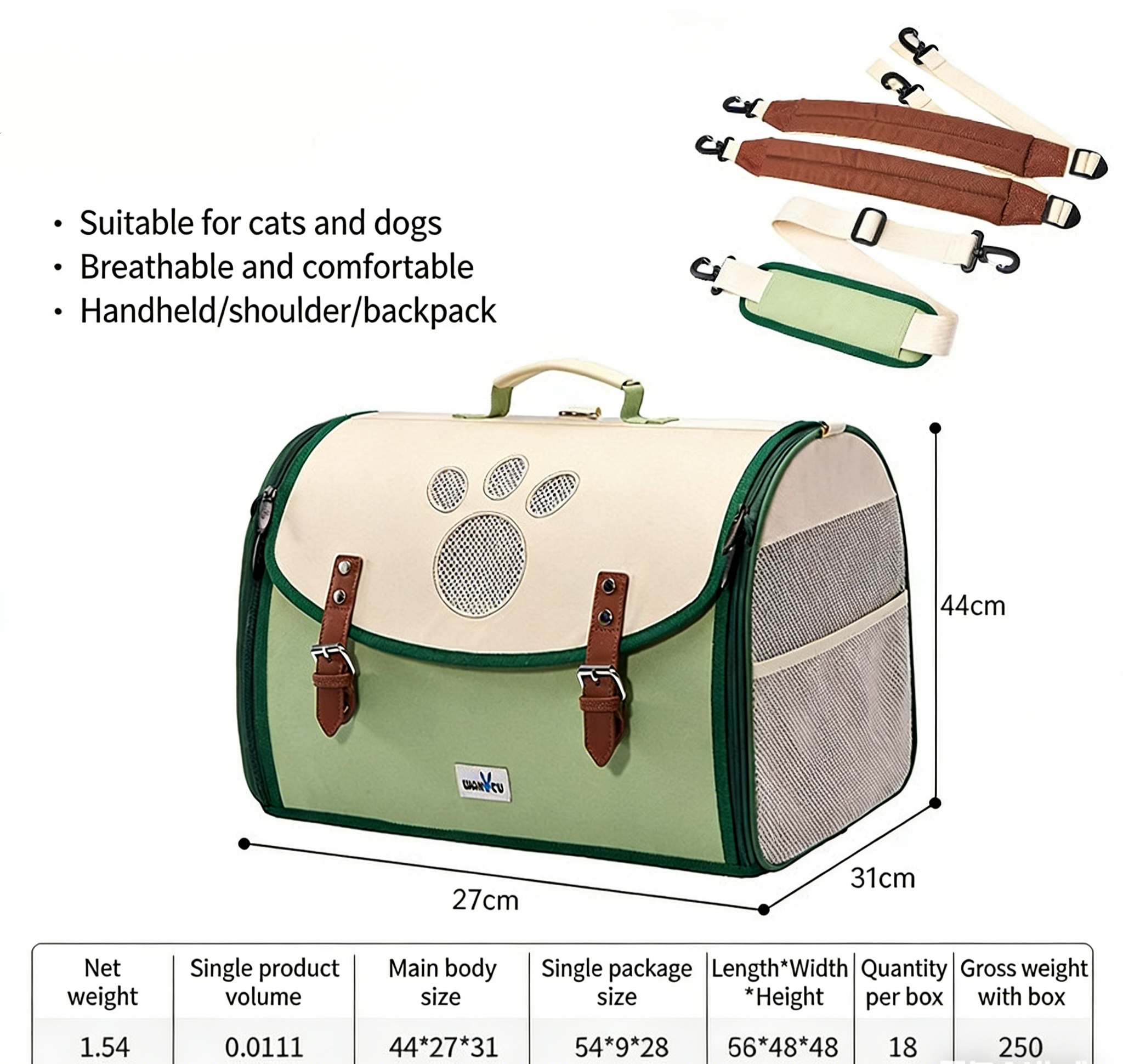 M&Miucy Multifunctional Large Capacity Portable Pet Backpack Carrier