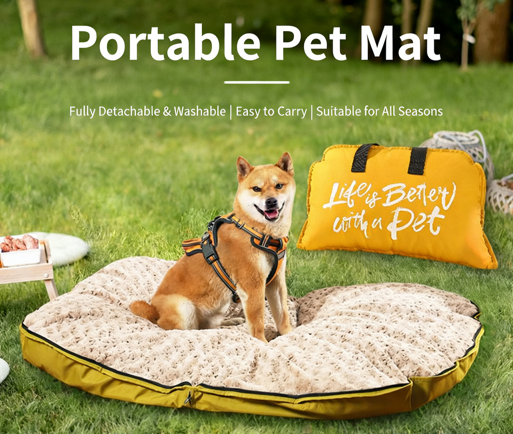 M&Miucy Portable Foldable Waterproof Pet Bed with Zipper & Handle