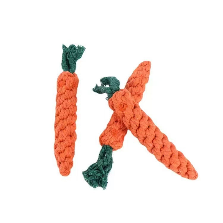 Pet Cat & Dog Cotton Rope Carrot Toy