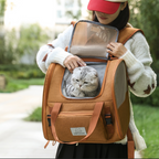 M&Miucy Expandable Breathable Cat Backpack Portable Large Space Pet Carrier