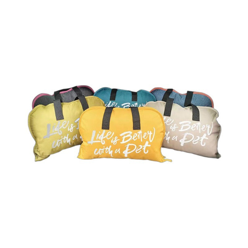 M&Miucy Portable Foldable Waterproof Pet Bed with Zipper & Handle