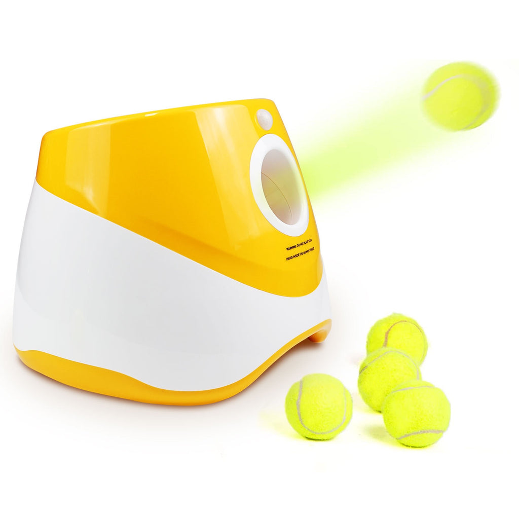 M&Miucy Automatic Dog Ball Launcher, Interactive Pet Tennis Thrower