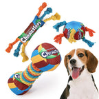 Rainbow Twisted Candy Dog Toy, Squeaky Durable Chew Toy
