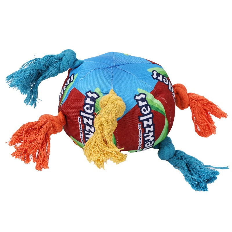 Rainbow Twisted Candy Dog Toy, Squeaky Durable Chew Toy