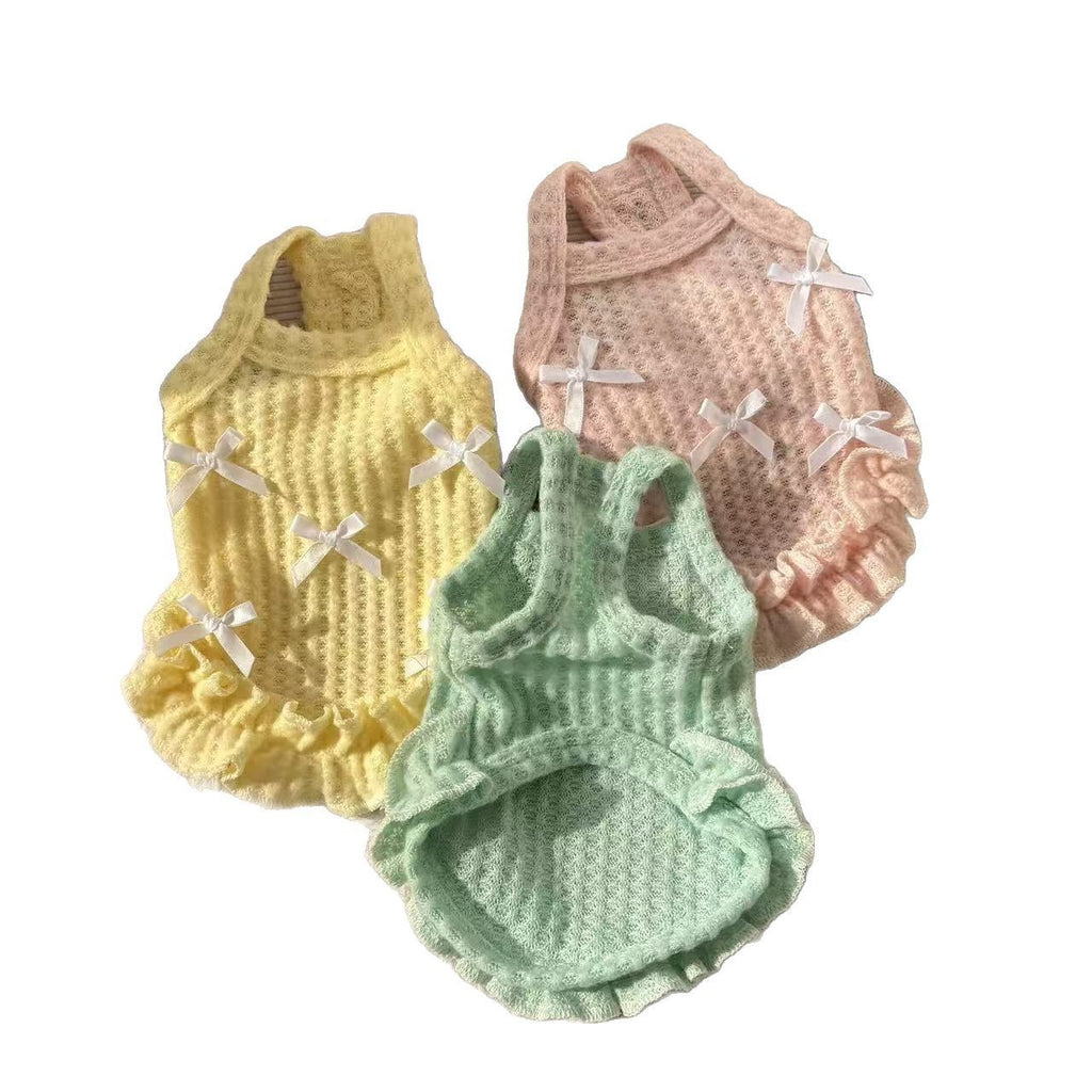 Spring Summer Thin Dog Vest, Breathable Cat Clothes, Hair Loss Prevention, Teddy & Small Dogs Suspender Dress