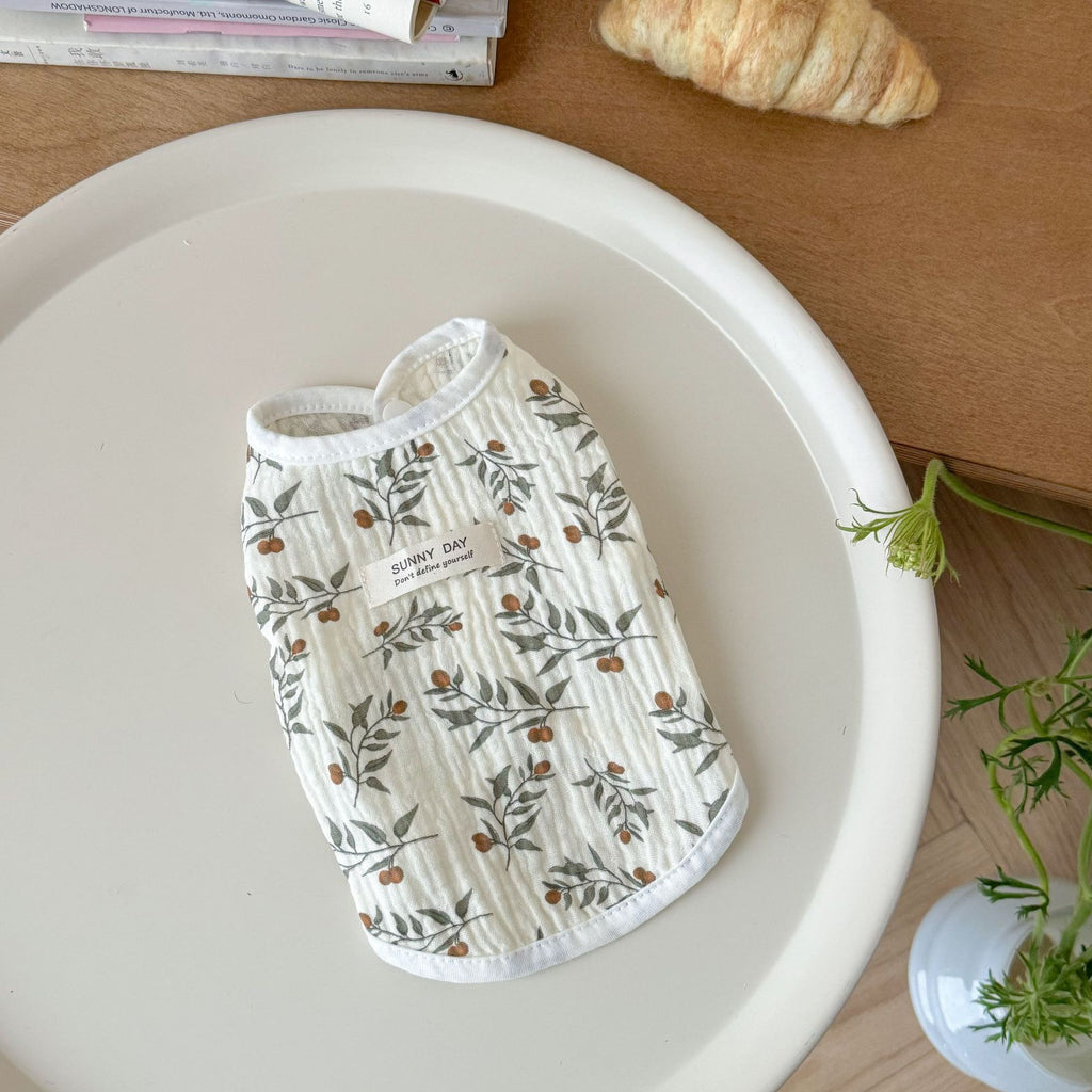 Cute Thin Cotton Vest for Small Pets, Sleeveless Cat & Small Dog Clothes, Spring & Summer