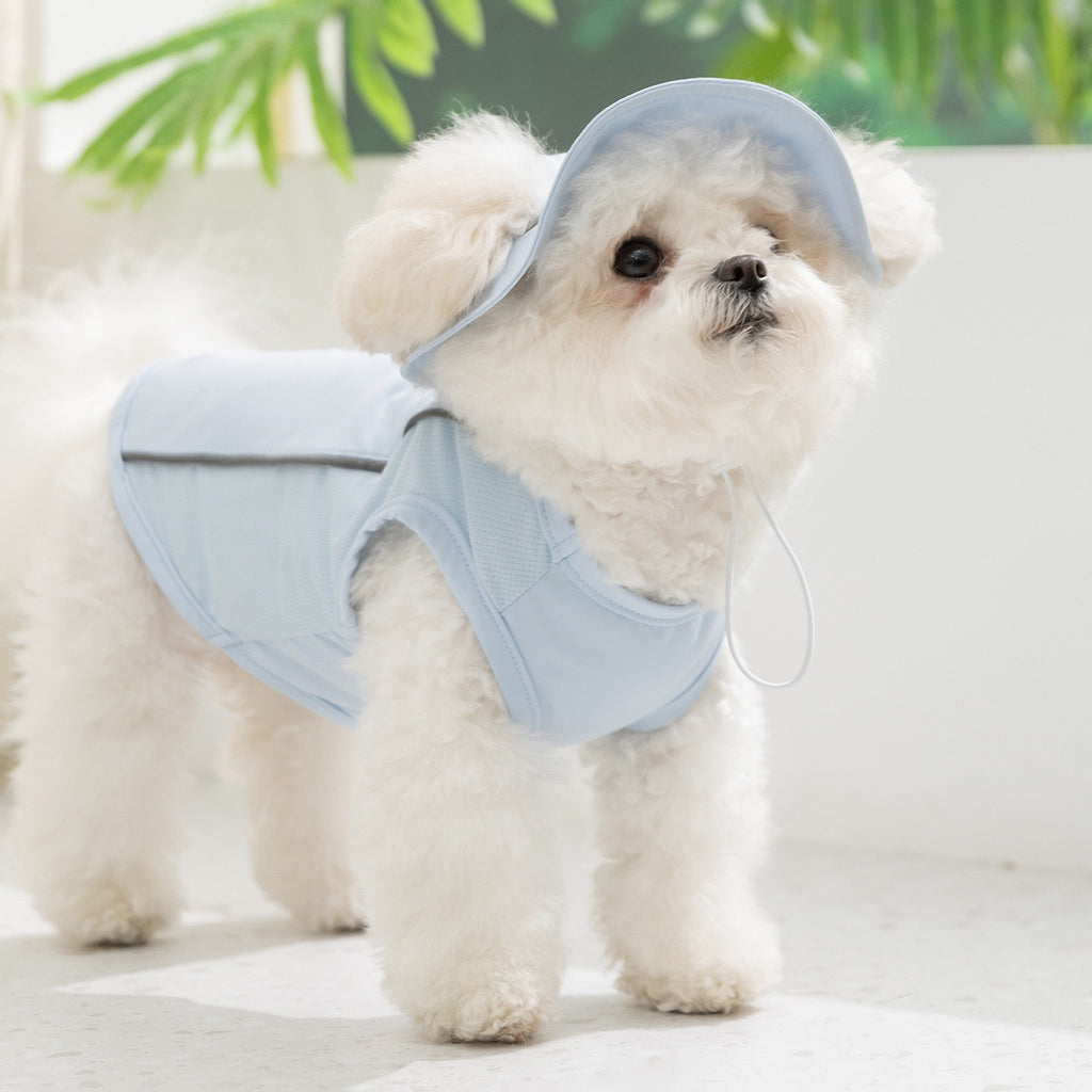 Spring & Summer Dog Clothes, Outdoor Sun Protection Hooded Cooling Vest, Breathable Thin Style for Small Dogs