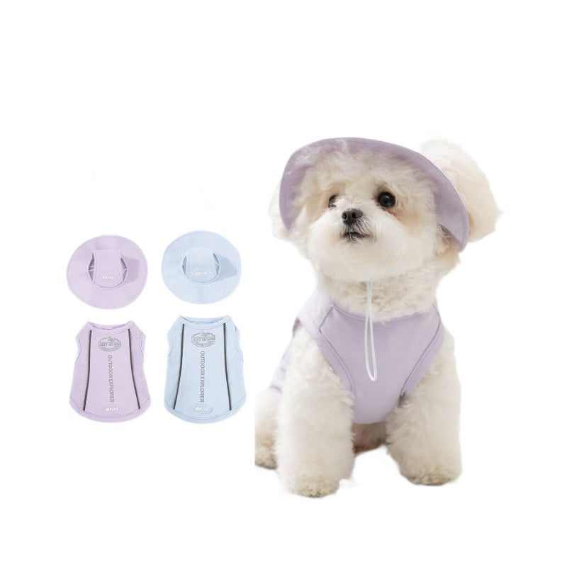 Spring & Summer Dog Clothes, Outdoor Sun Protection Hooded Cooling Vest, Breathable Thin Style for Small Dogs