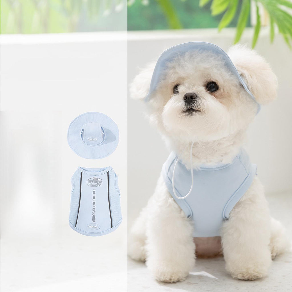 Spring & Summer Dog Clothes, Outdoor Sun Protection Hooded Cooling Vest, Breathable Thin Style for Small Dogs