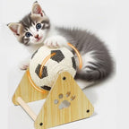 Sisal Football Cat Scratcher with Rolling Ball, Wear-Resistant & Non-Shedding for Cats