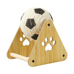 Sisal Football Cat Scratcher with Rolling Ball, Wear-Resistant & Non-Shedding for Cats