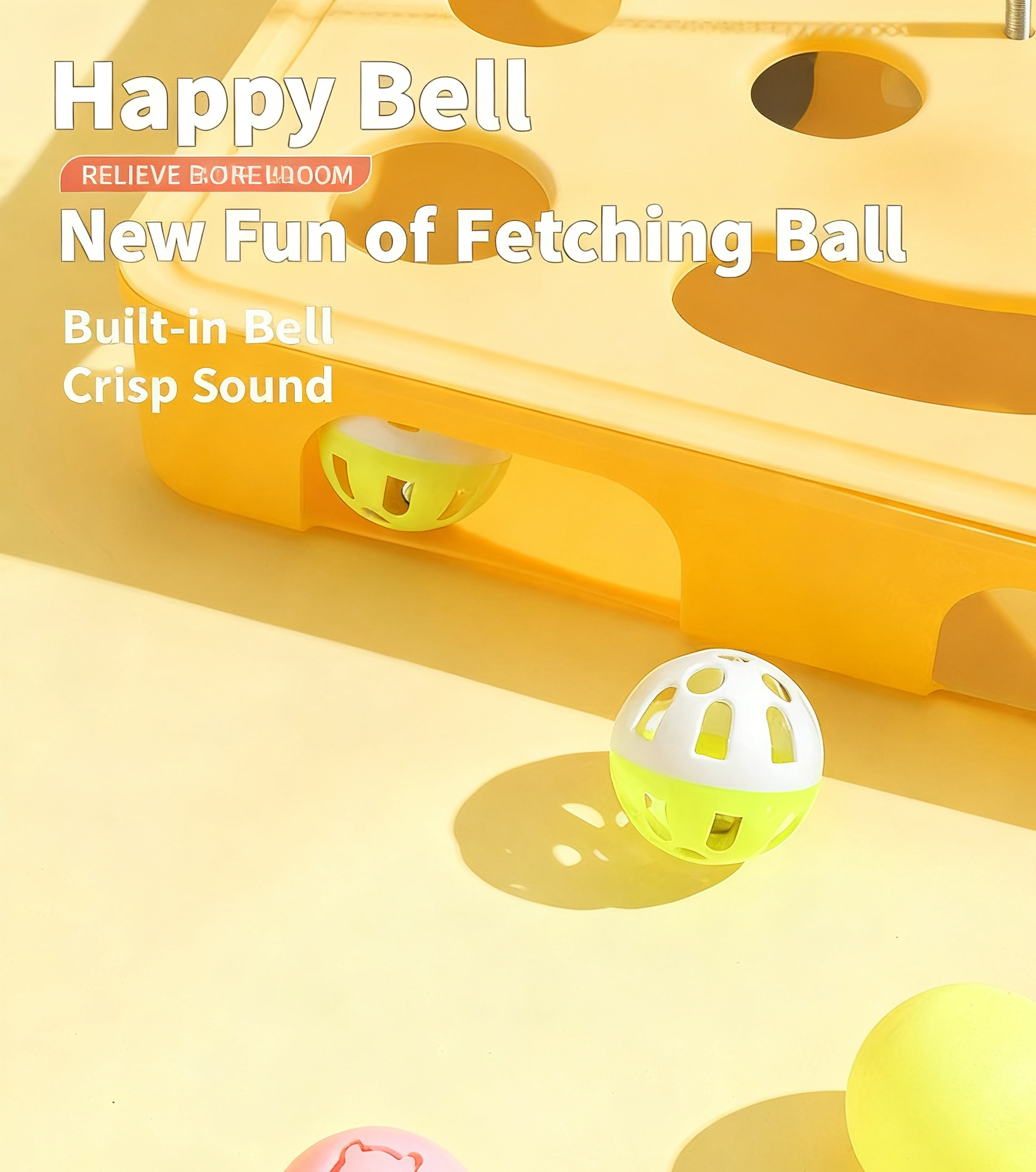 Cat Teaser Wand with Feathers & Bells, Self‑Play Toy