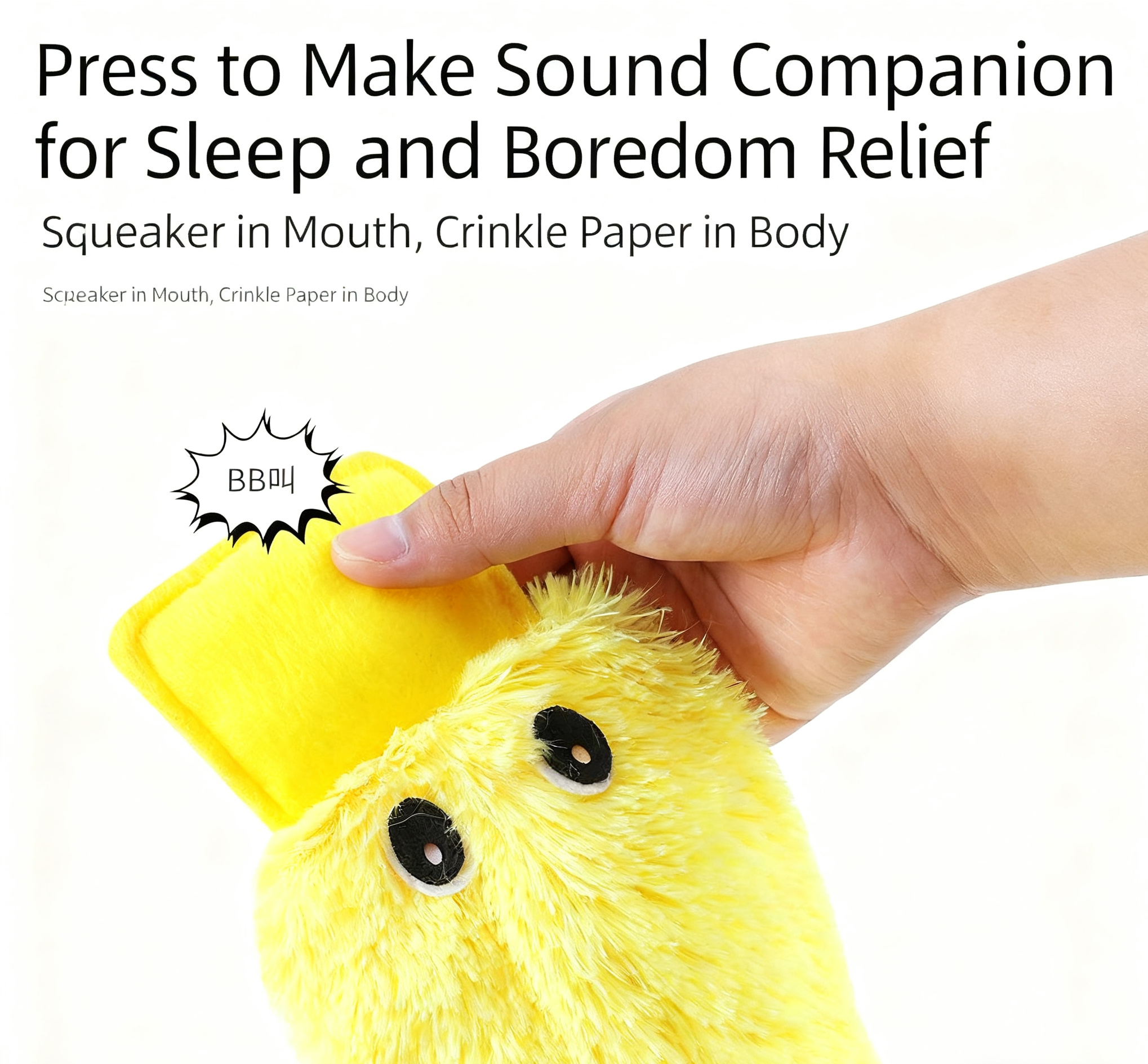 Plush Pet Toy with Squeaker for Cats & Dogs