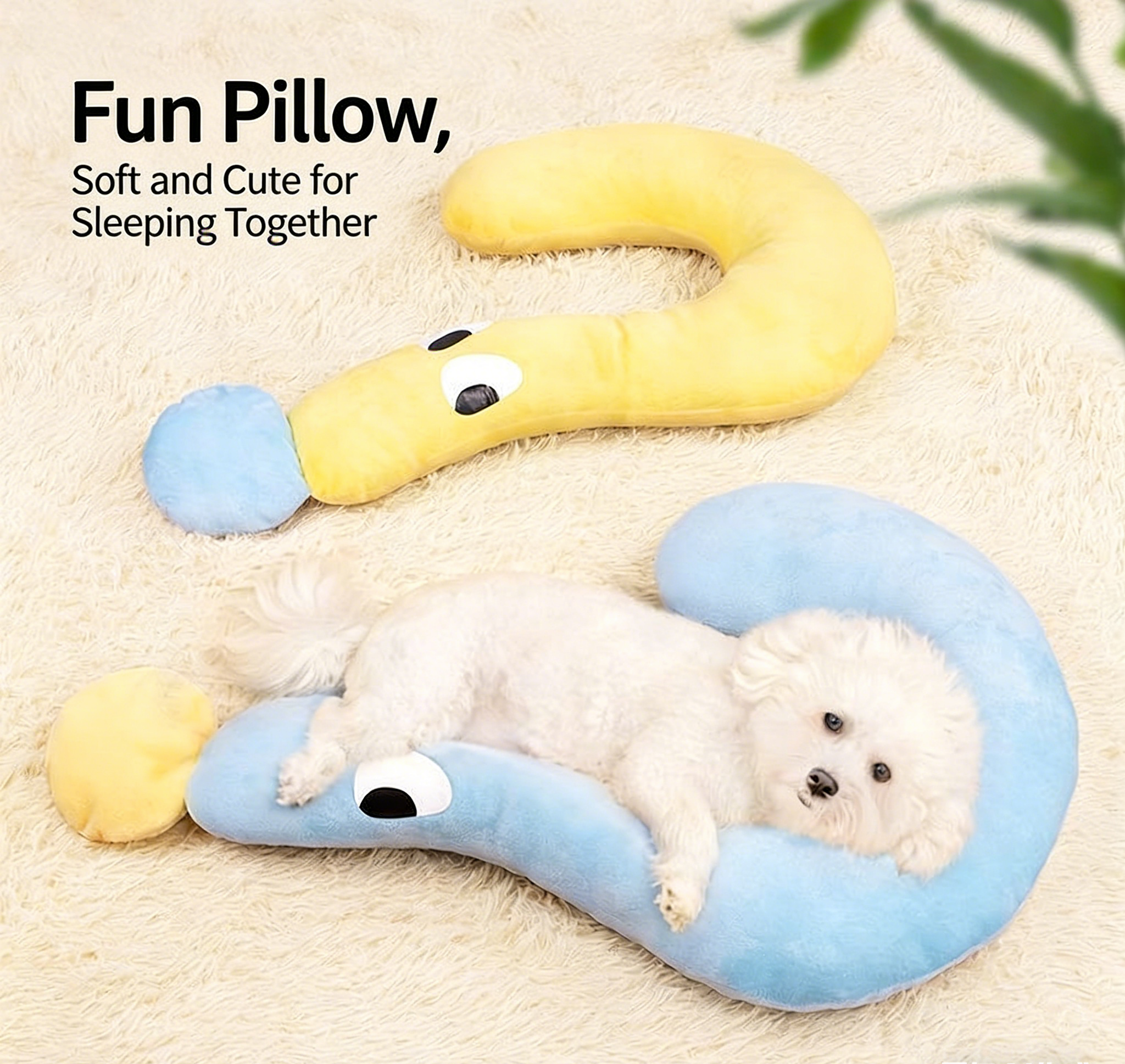 Question Mark Lying Pillow, Pet Pillow for Dogs & Cats, All-Season Universal, Pet Toy & Bed Accessory, INS Style