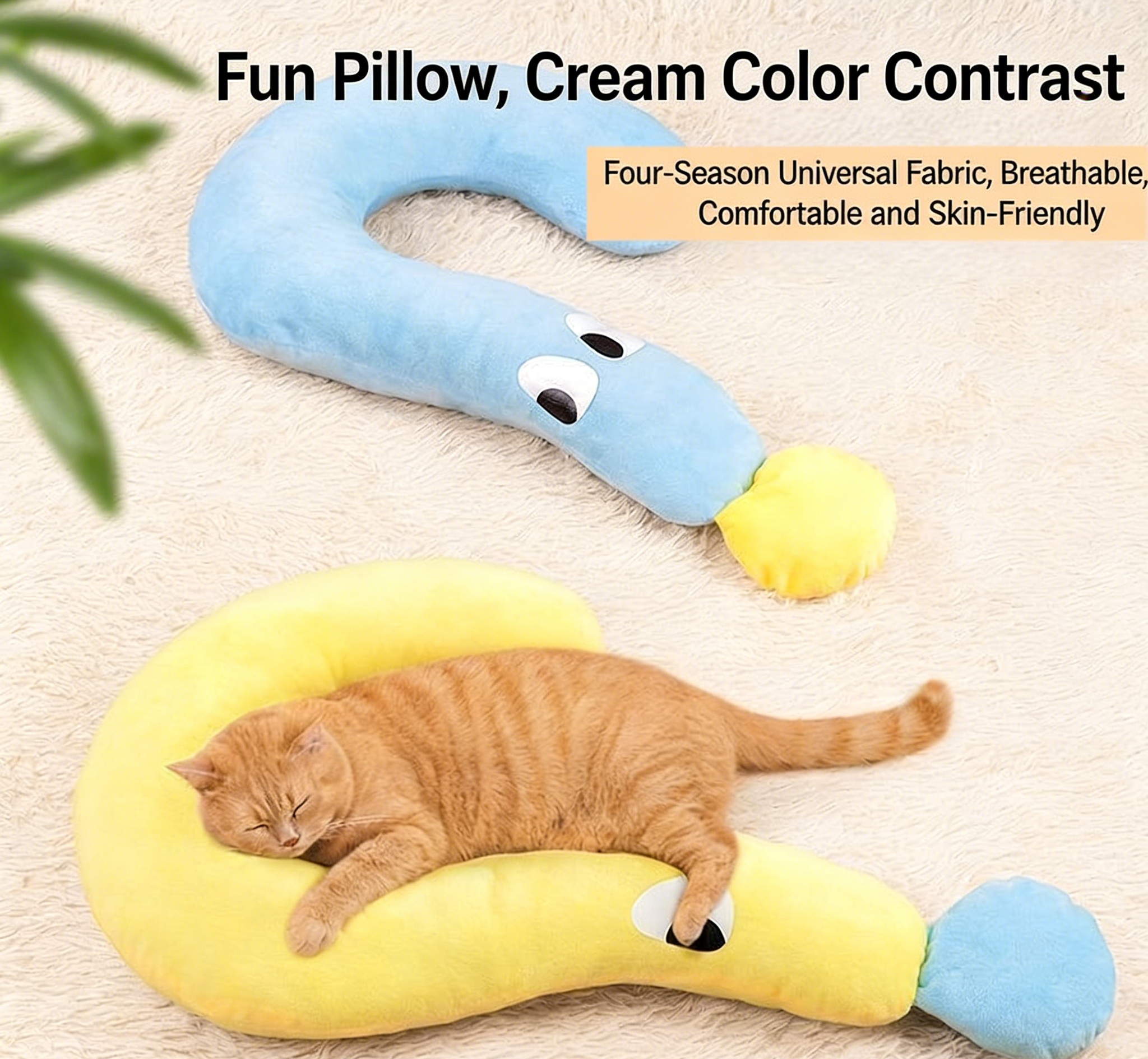 Question Mark Lying Pillow, Pet Pillow for Dogs & Cats, All-Season Universal, Pet Toy & Bed Accessory, INS Style