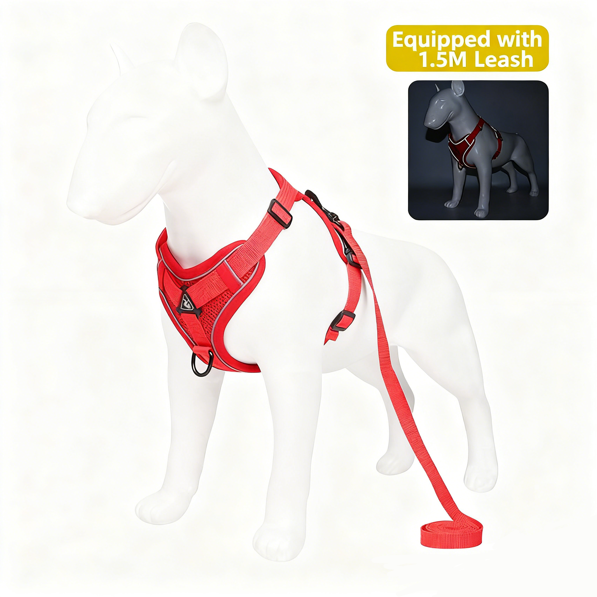 Reflective Breathable Pet Harness Vest Leash for Dogs and Cats