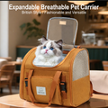 M&Miucy Expandable Breathable Cat Backpack Portable Large Space Pet Carrier