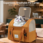 M&Miucy Expandable Breathable Cat Backpack Portable Large Space Pet Carrier