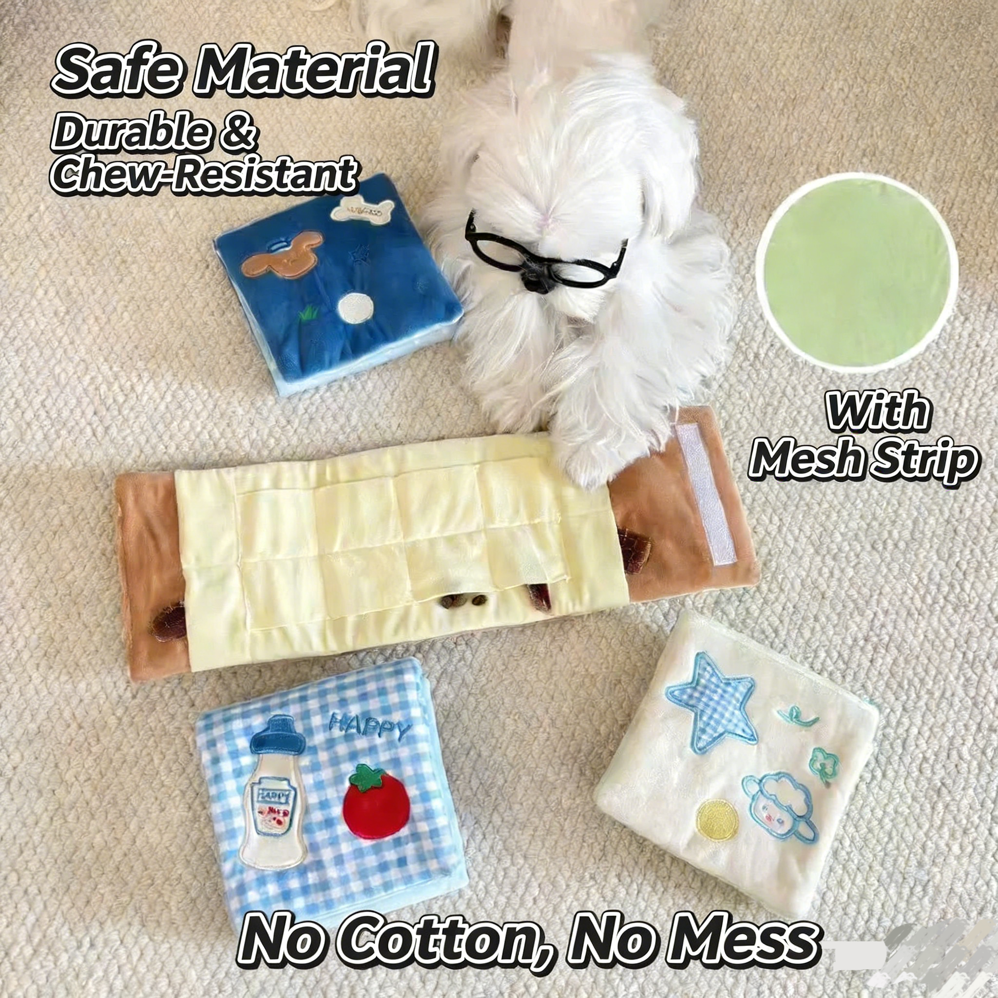 Pet plush snuffle toy for dogs, cute interactive puzzle toy to relieve boredom & hide treats