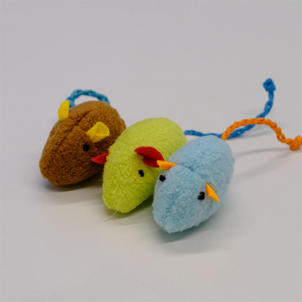 M&Miucy Realistic Plush Mouse Cat Toys for Boredom Relief, Filled with Catnip