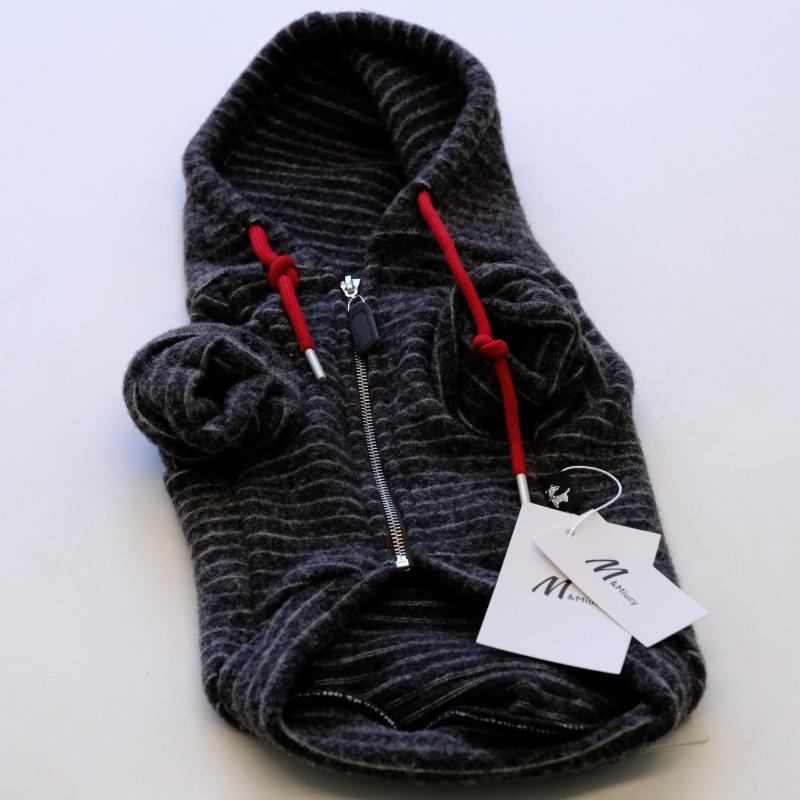 M&Miucy Warm Plush Striped Sweatshirt for Dogs & Cats, Casual Pet Outerwear