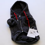 M&Miucy Warm Plush Striped Sweatshirt for Dogs & Cats, Casual Pet Outerwear