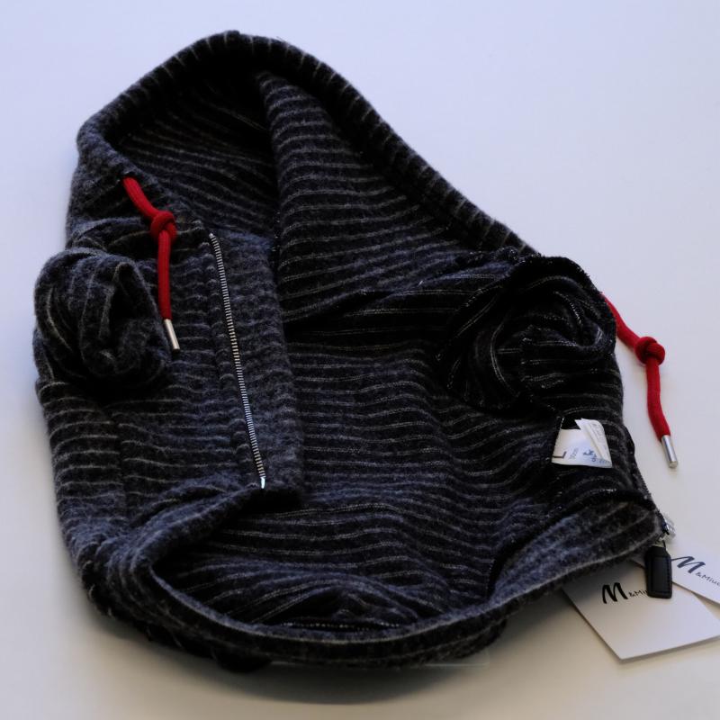 M&Miucy Warm Plush Striped Sweatshirt for Dogs & Cats, Casual Pet Outerwear
