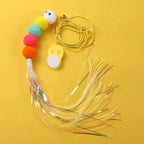 Hanging Cat Teaser Toy for Doors, Bungee Cord with Feather Mouse